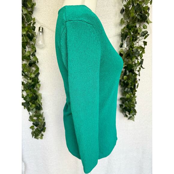 Chico's Design Vintage Rayon Long Sleeve Green Knitted Top Women's 0 Small - Picture 4 of 8